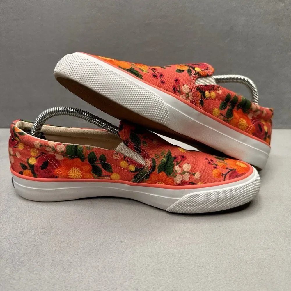 Womens Size 7 Keds x Rifle Paper‎ Co Anchor Shoes Floral Pink Floral Slip-On